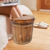 15.75in Tall Foot Basin Wooden Bucket with Lid and Massage Beads Plate, Pedicure Barrel for Foot Bath, Foot Baths Wood Foot Tub for Home Bath Relaxing, 15.75 * 15.75in view 4