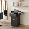 OmySalon Salon Trolley with Wheels, 2 Drawers & 1 Storage Cabinet, Salon Cart for Hair Stylist, Portable Styling Station for Barbershop Beauty Spa, Black view 2
