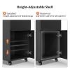 OmySalon Salon Trolley with Wheels, 2 Drawers & 1 Storage Cabinet, Salon Cart for Hair Stylist, Portable Styling Station for Barbershop Beauty Spa, Black view 4