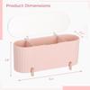 3-Slot Cotton Swab Holder With Clear Flip Lid, Stylish Countertop Organizer For Cotton Pads, Beauty Sponges, And Makeup, Bathroom Vanity Storage view 3