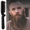 Beard Brush Folding - Beard Comb, Pocket Hair Brush | Anti Static Foldable Boar Bristle Comb For Men, Folding Hair Styling Brush For Mustache Detangling Grooming, Travel Beard Care Accessory view 2
