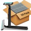 MAGDIY Disposable Razors Bulk for Men 50 Pack, Homeless Supplies Bulk, Twin Blade Mens Safety Travel Supply Shaving Razor, Face Beard Body Shavers for Hotel Camping Bathing (Black) view 1