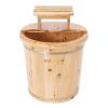 15.75in Tall Foot Basin Wooden Bucket with Lid and Wooden Stool, Pedicure Barrel for Foot Bath, Foot Baths Wood Foot Tub Footbath Barrel for Home Bath Relaxing, 15.75 * 15.75in view 1