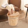 15.75in Tall Foot Basin Wooden Bucket with Lid and Wooden Stool, Pedicure Barrel for Foot Bath, Foot Baths Wood Foot Tub Footbath Barrel for Home Bath Relaxing, 15.75 * 15.75in view 4