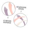 VALICLUD 4pcs Stainless Steel Eyebrow Trimmer Shaver for Women Portable Beauty Tools with Curved Handle for Precise Eyebrow Shaping and Facial Hair Removal Includes Pink White and Purple view 4