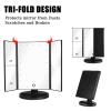 34.524cm/13.69.4in Vanity Mirror with Stand, Portable Tri-fold Makeup Mirror, 2X 3X 10X Magnification Mirror, with 22 LEDs Light and Touch Button(Pink) view 2