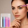 100Pcs Micro Eyebrow Brush with Cap Multifunctional Brow Lamination Tools Portable Mini Spoolies for Eyelash and Eyebrow Extensions Tool(5 Color) view 3