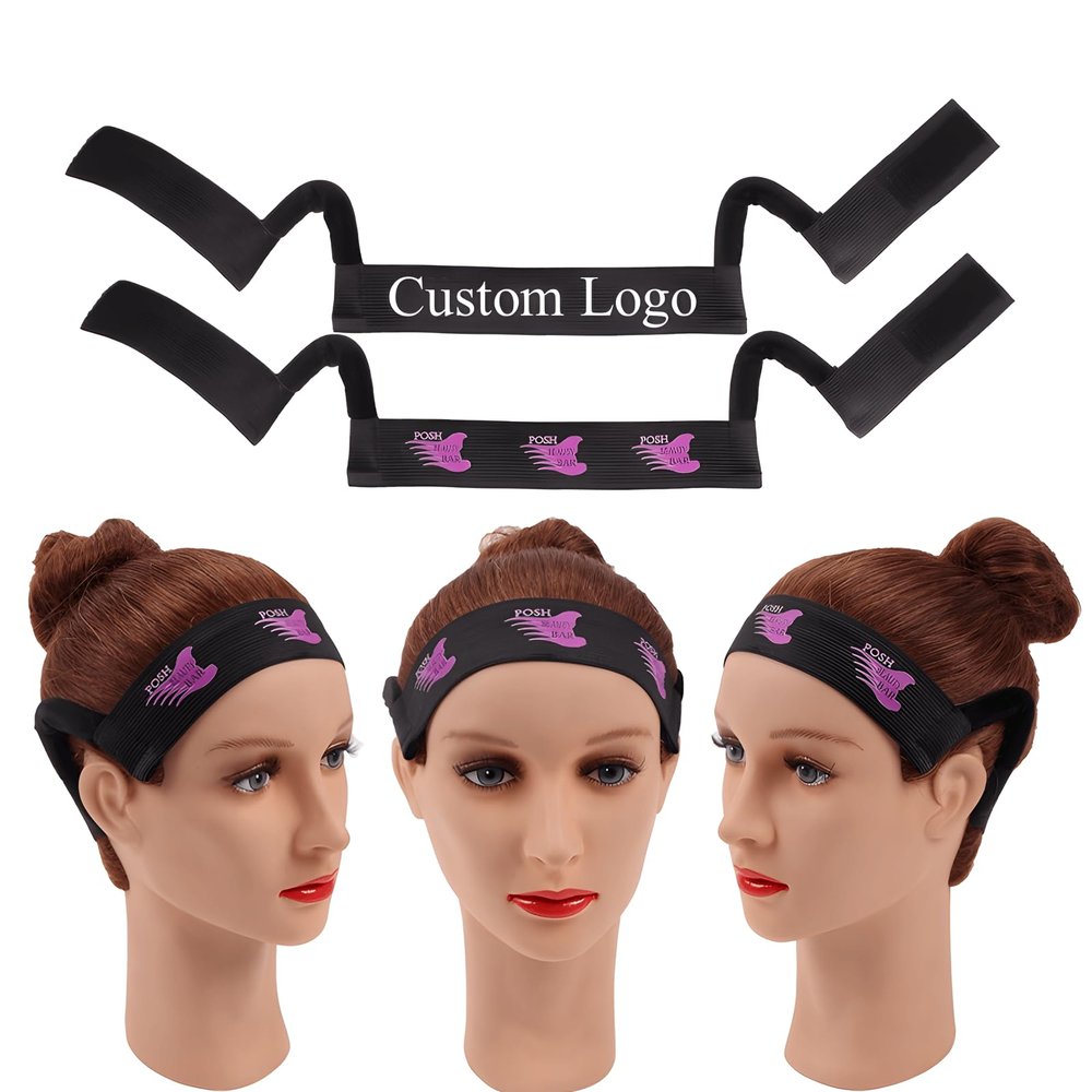 Nunify 10-50pcs Custom Logo Melting Lace Wig Band with Ear Hanger for Edge Lace Frontal Melt, Adjustable Earless Hair Band Headband Edge Slayer for Frontal Wigs Baby Hair (3.0cm, 20pcs)
