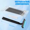 MAGDIY Disposable Razors Bulk for Men 100 Pack, Homeless Supplies Bulk, Twin Blade Mens Safety Travel Supply Shaving Razor, Face Beard Body Shavers for Hotel Camping Bathing (Black) view 2