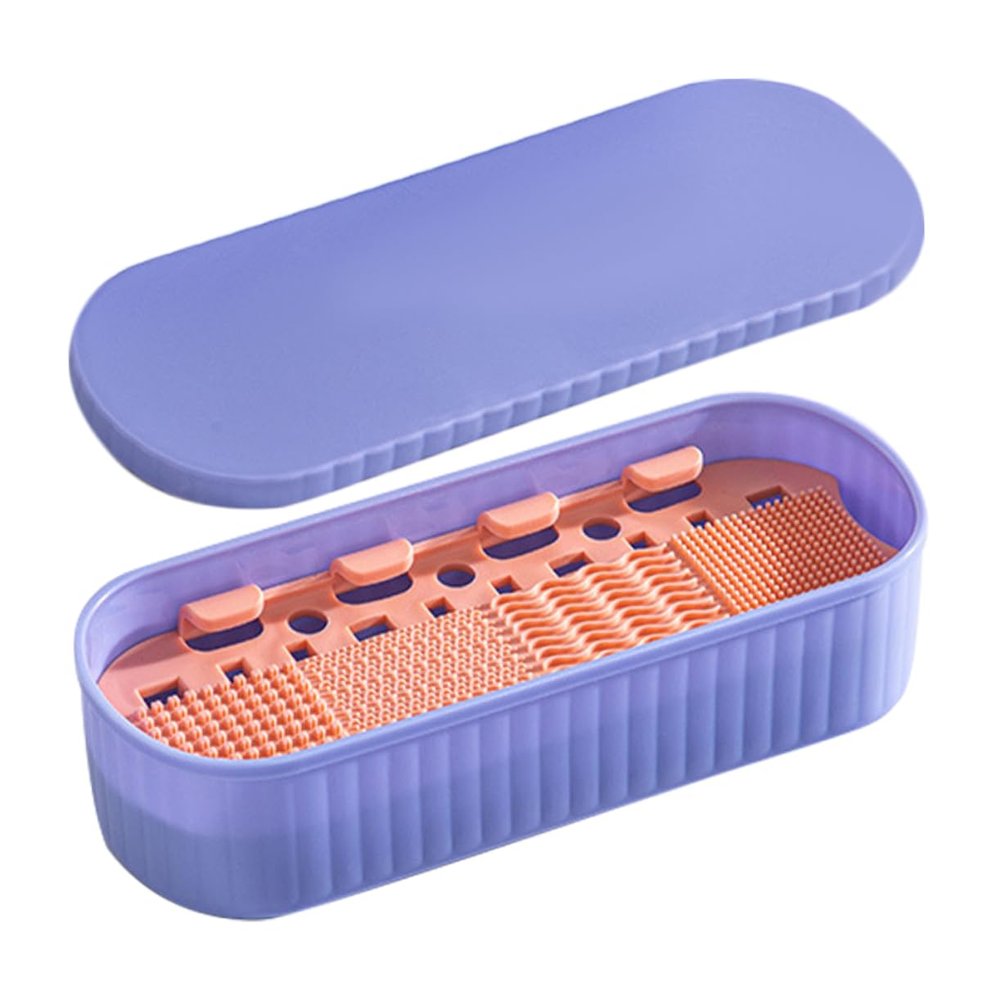 Beaupretty Makeup Brush Cleaning Box Storage Holder for Makeup Tools Compact and Portable for Home Use Efficient Cleaning and Drying