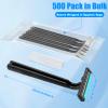 MAGDIY Disposable Razors Bulk for Men 500 Pack, Homeless Supplies Bulk, Twin Blade Mens Safety Travel Supply Shaving Razor, Face Beard Body Shavers for Hotel Camping Bathing (Black) view 2