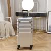 4-in-1 Draw-bar Style Interchangeable Aluminum Rolling Makeup Case (Silver) view 2