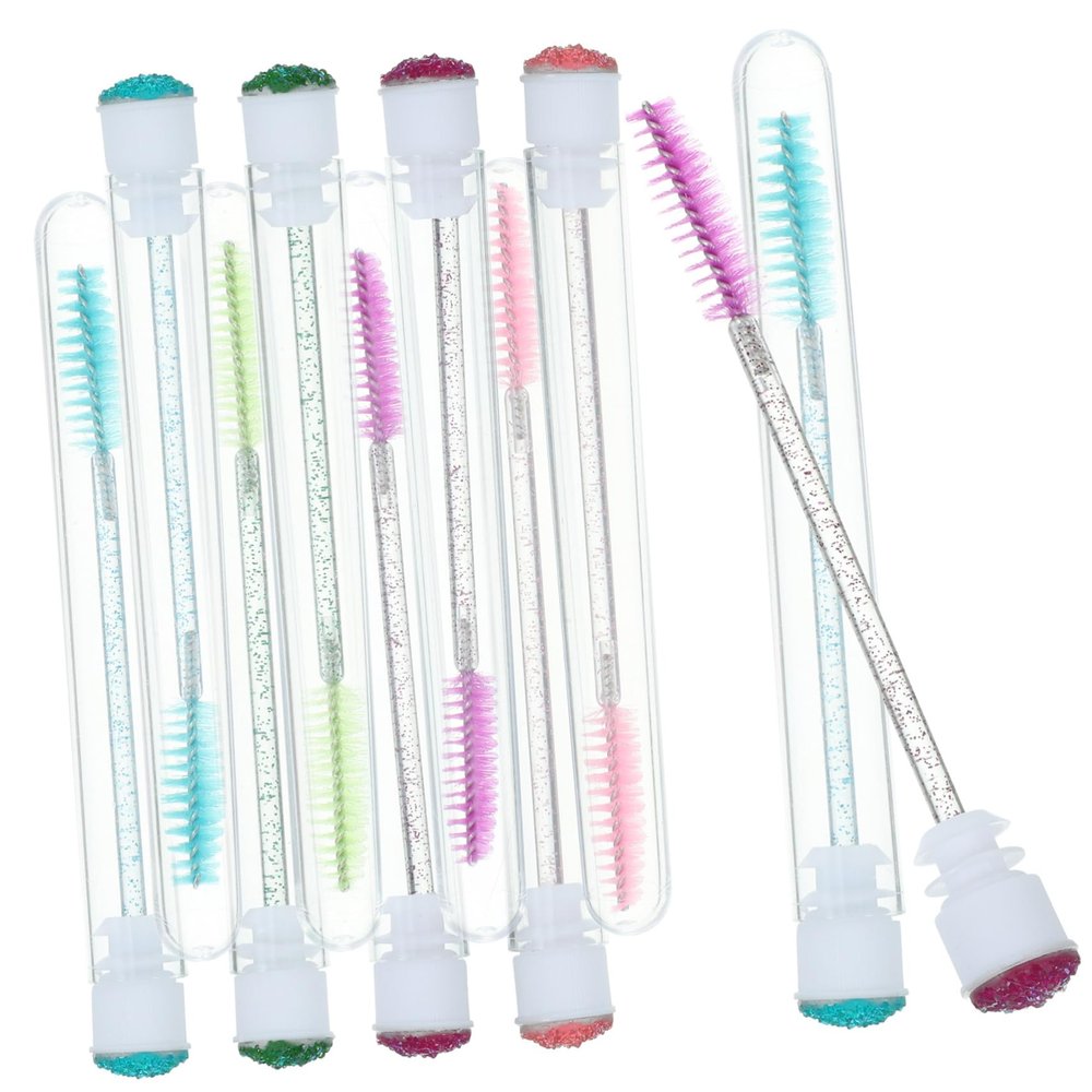 Ipetboom 10pcs Crystal Wand Mascara Brush Lash Extension Supplies for Women Professional Eyelash Brush and Eyebrow Makeup Tool