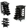 6-Drawer Rolling Salon Storage Cart, Mobile Hairdressing Trolley with Wheels, Black view 1