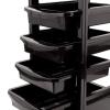 6-Drawer Rolling Salon Storage Cart, Mobile Hairdressing Trolley with Wheels, Black view 3