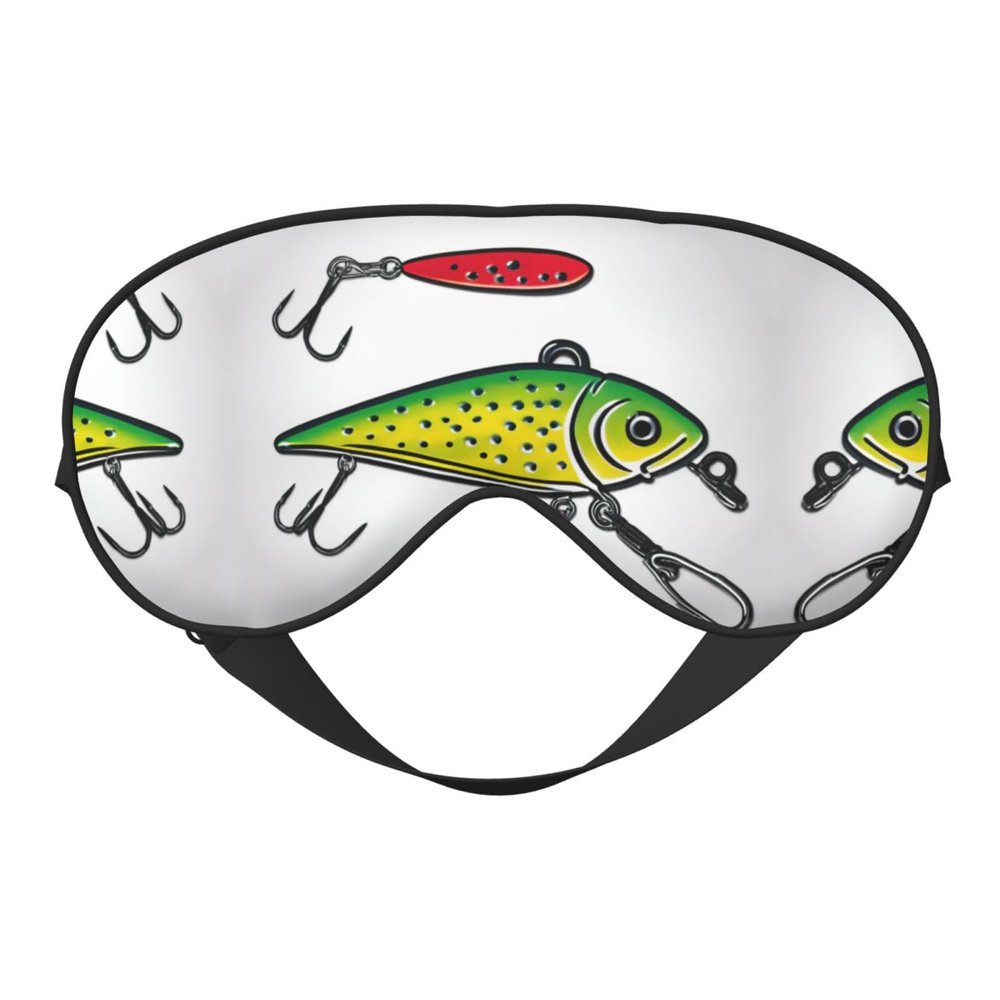 Fishing Lure04 Print Sleep Mask Silk-Like Eye Mask Sleeping Eye Mask for Women Men for Travel Sleep Relaxation