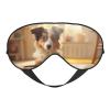 Cute Dog Bone Bowl Woof Footprint Print Sleep Mask Silk-Like Eye Mask Sleeping Eye Mask for Women Men for Travel Sleep Relaxation view 1