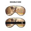 Cute Dog Bone Bowl Woof Footprint Print Sleep Mask Silk-Like Eye Mask Sleeping Eye Mask for Women Men for Travel Sleep Relaxation view 2