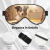 Cute Dog Bone Bowl Woof Footprint Print Sleep Mask Silk-Like Eye Mask Sleeping Eye Mask for Women Men for Travel Sleep Relaxation view 4