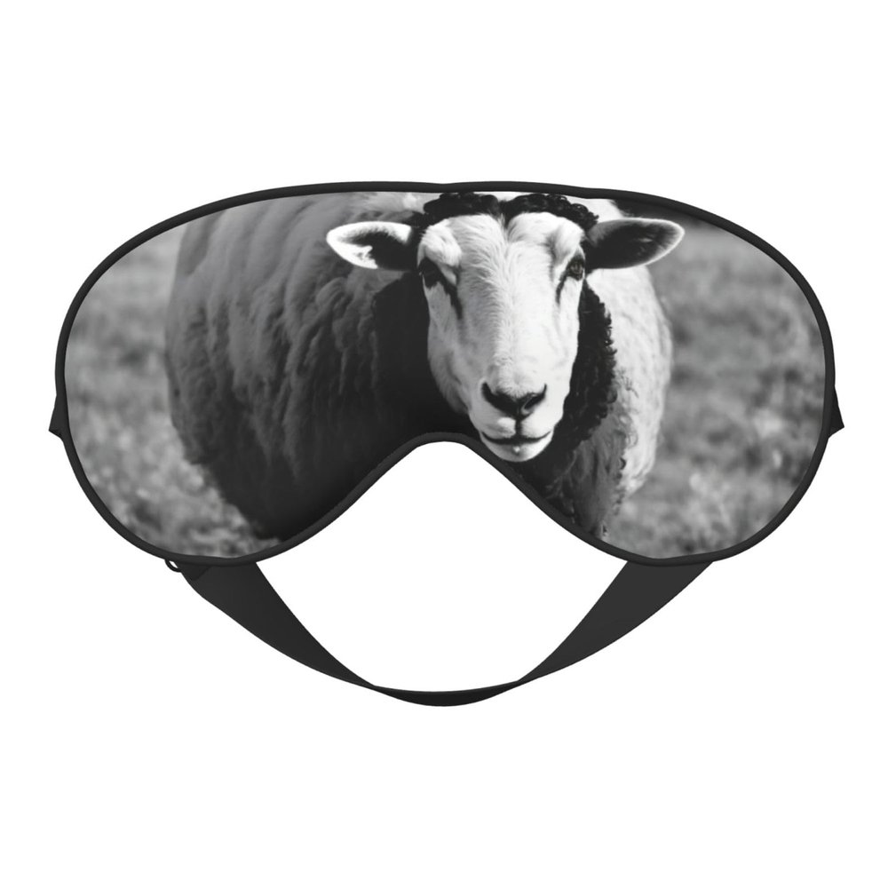 Cute Sheep Lamb Print Sleep Mask Silk-Like Eye Mask Sleeping Eye Mask for Women Men for Travel Sleep Relaxation