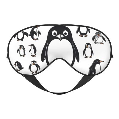 Cute Penguin Print Sleep Mask Silk-Like Eye Mask Sleeping Eye Mask for Women Men for Travel Sleep Relaxation
