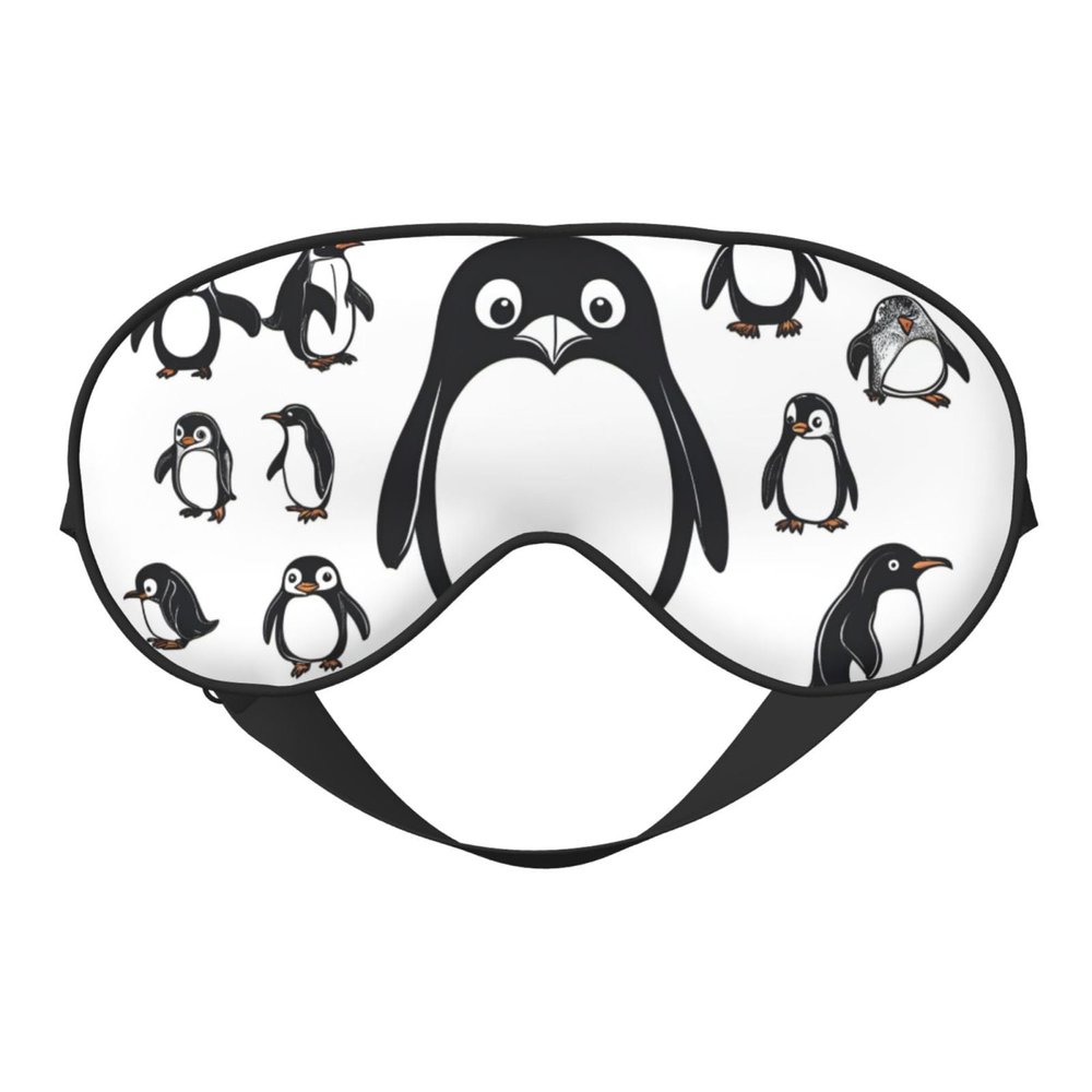 Cute Penguin Print Sleep Mask Silk-Like Eye Mask Sleeping Eye Mask for Women Men for Travel Sleep Relaxation