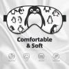 Cute Penguin Print Sleep Mask Silk-Like Eye Mask Sleeping Eye Mask for Women Men for Travel Sleep Relaxation view 3
