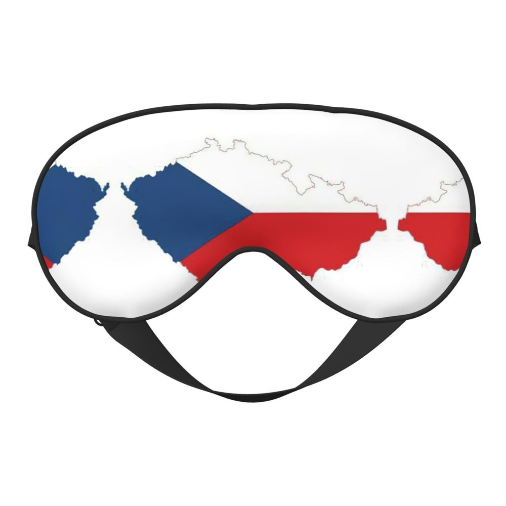 The Czech Republic Flag Map Print Sleep Mask Silk-Like Eye Mask Sleeping Eye Mask for Women Men for Travel Sleep Relaxation