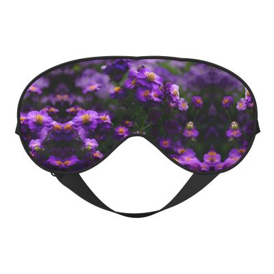 Blooming Purple Blossoms Print Sleep Mask Silk-Like Eye Mask Sleeping Eye Mask for Women Men for Travel Sleep Relaxation