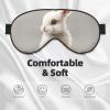 Cute White Rabbit Print Sleep Mask Silk-Like Eye Mask Sleeping Eye Mask for Women Men for Travel Sleep Relaxation view 3