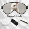Cute White Rabbit Print Sleep Mask Silk-Like Eye Mask Sleeping Eye Mask for Women Men for Travel Sleep Relaxation view 4