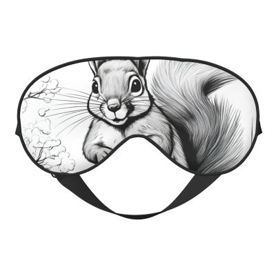 Cartoon Squirrel Print Sleep Mask Silk-Like Eye Mask Sleeping Eye Mask for Women Men for Travel Sleep Relaxation