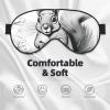 Cartoon Squirrel Print Sleep Mask Silk-Like Eye Mask Sleeping Eye Mask for Women Men for Travel Sleep Relaxation view 3