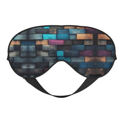 Colorful Painted Wood Print Sleep Mask Silk-Like Eye Mask Sleeping Eye Mask for Women Men for Travel Sleep Relaxation