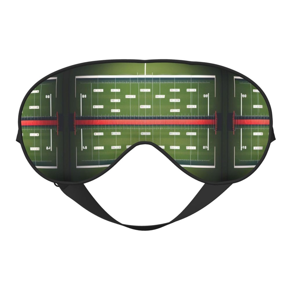 American Football Field and Ball Print Sleep Mask Silk-Like Eye Mask Sleeping Eye Mask for Women Men for Travel Sleep Relaxation