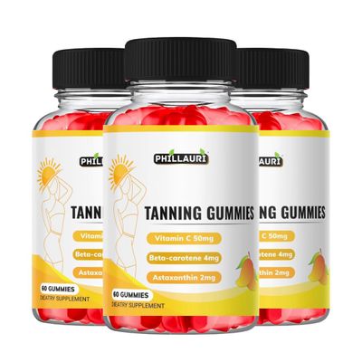 Phillauri Tanning Gummies for Women | Tanning | Tanning Gummies | Tanning Supplement - 180 Gummies (Pack 3)