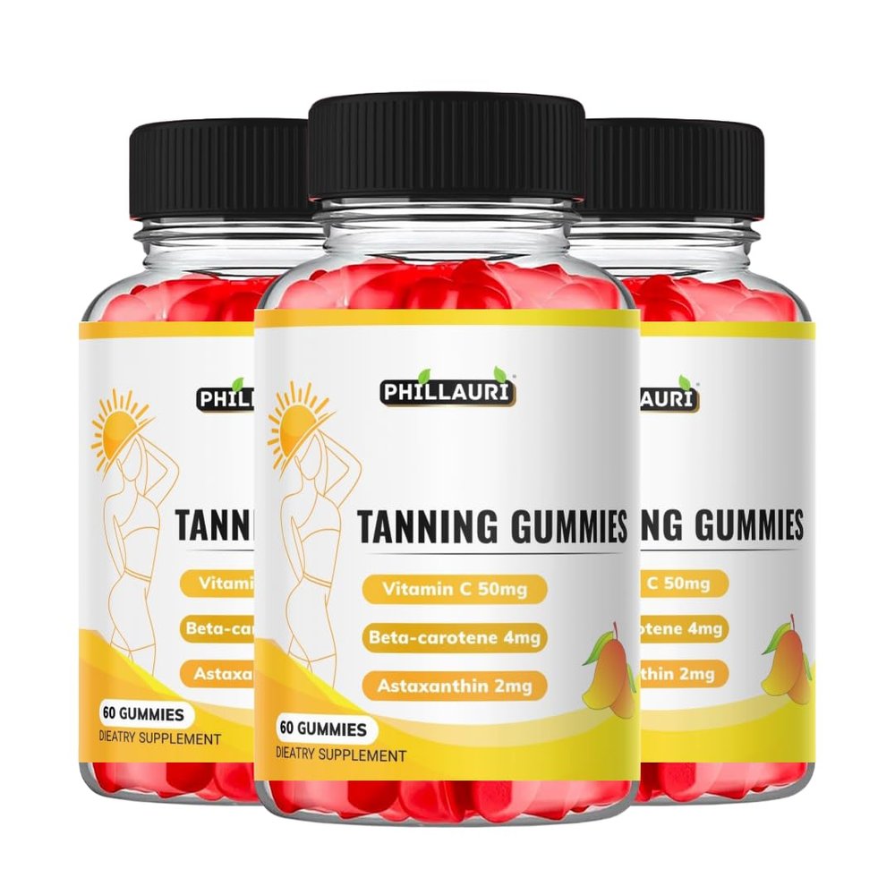 Phillauri Tanning Gummies for Women | Tanning | Tanning Gummies | Tanning Supplement - 180 Gummies (Pack 3)