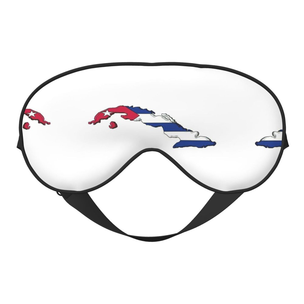 Cuban Flag Map Print Sleep Mask Silk-Like Eye Mask Sleeping Eye Mask for Women Men for Travel Sleep Relaxation