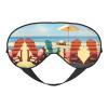 Beach Chairs and Scenery Print Sleep Mask Silk-Like Eye Mask Sleeping Eye Mask for Women Men for Travel Sleep Relaxation view 1