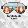 Beach Chairs and Scenery Print Sleep Mask Silk-Like Eye Mask Sleeping Eye Mask for Women Men for Travel Sleep Relaxation view 3