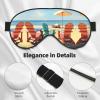 Beach Chairs and Scenery Print Sleep Mask Silk-Like Eye Mask Sleeping Eye Mask for Women Men for Travel Sleep Relaxation view 4