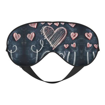 I Love You Words with Hearts Print Sleep Mask Silk-Like Eye Mask Sleeping Eye Mask for Women Men for Travel Sleep Relaxation