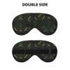 Black Green and Gold Geometric Print Sleep Mask Silk-Like Eye Mask Sleeping Eye Mask for Women Men for Travel Sleep Relaxation view 2