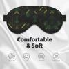 Black Green and Gold Geometric Print Sleep Mask Silk-Like Eye Mask Sleeping Eye Mask for Women Men for Travel Sleep Relaxation view 3