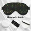 Black Green and Gold Geometric Print Sleep Mask Silk-Like Eye Mask Sleeping Eye Mask for Women Men for Travel Sleep Relaxation view 4