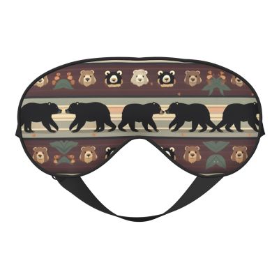 Bear Print Sleep Mask Silk-Like Eye Mask Sleeping Eye Mask for Women Men for Travel Sleep Relaxation