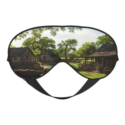 Farmhouse Print Sleep Mask Silk-Like Eye Mask Sleeping Eye Mask for Women Men for Travel Sleep Relaxation