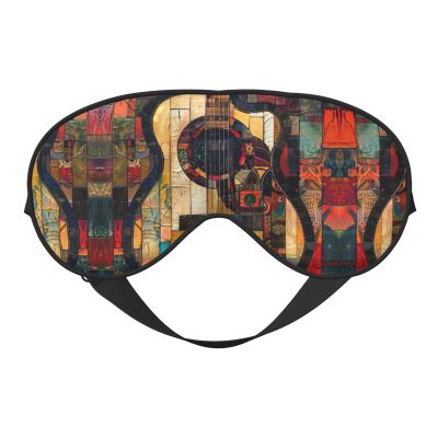Art Guitar Pattern Print Sleep Mask Silk-Like Eye Mask Sleeping Eye Mask for Women Men for Travel Sleep Relaxation