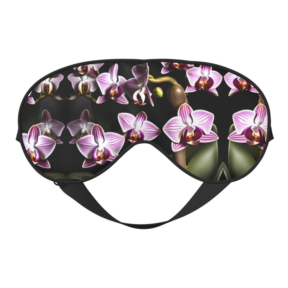 Bell Orchid Pattern Print Sleep Mask Silk-Like Eye Mask Sleeping Eye Mask for Women Men for Travel Sleep Relaxation
