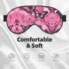 Pink Butterfly Seamless Tile Print Sleep Mask Silk-Like Eye Mask Sleeping Eye Mask for Women Men for Travel Sleep Relaxation view 3